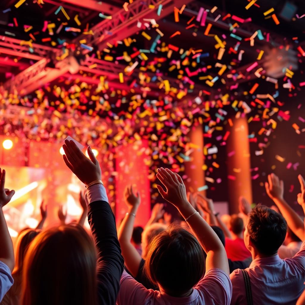 Confetti drop · Product launch